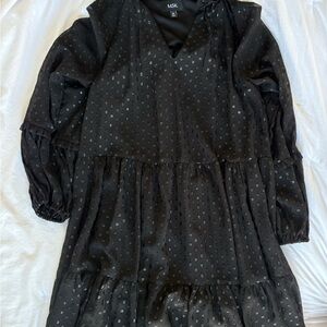 MSK Women Dress with Silver Dots